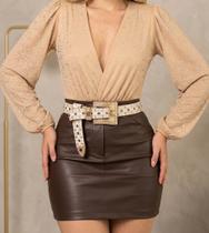 Conjunto Festa Body Tule com Strass & Saia material sintético Cintura Alta Conjunto Festa Body Tule com Strass & Saia material sintético Cintura Alta