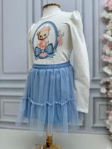 Conjunto Festa Infantil Feminino Azul Claro Saia Tule Kukiê 79455 Conjunto Festa Infantil Feminino Azul Claro Saia Tule Kukiê 79455