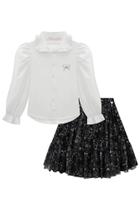 Conjunto Festa Infantil Feminino Kukiê Camisa E Saia Em Tule Floral Luxo 79637 Conjunto Festa Infantil Feminino Kukiê Camisa E Saia Em Tule Floral Luxo 79637