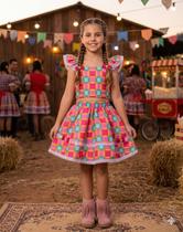 Conjunto Festa Junina Infantil Menina Cropped Saia Xadrez Rosa Conjunto Festa Junina Infantil Menina Cropped Saia Xadrez Rosa