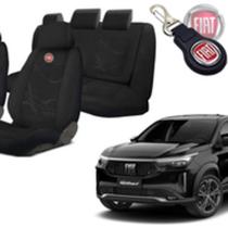 "Conjunto Fiat 2018/2024: Capas + Volante + Chaveiro" "Conjunto Fiat 2018/2024: Capas + Volante + Chaveiro"