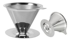 Conjunto Filtro Café Inox 102 + 103 Coador Inox Reutilizável