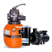 Conjunto Filtro F300 e Motobomba 1 4cv para Piscina até 25 Mil Litros Nautilus