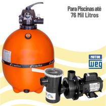 Conjunto Filtro Motobomba 3/4Cv Piscina Até 76 Mil Litros Conjunto Filtro Motobomba 3/4Cv Piscina Até 76 Mil Litros
