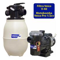 Conjunto Filtro V40 com Bomba 1/2 CV Veico para Piscinas