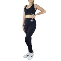 Conjunto Fit Fitness Feminino Top E Calça Academia Exercicio Caminhada Confortavel