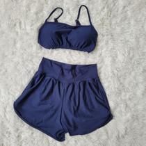 Conjunto Fitness Academia Short e Top bojo Removivel Bolso