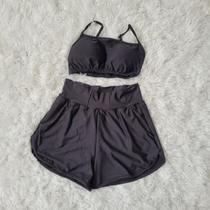 Conjunto Fitness Academia Short e Top bojo Removivel Bolso