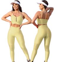 Conjunto Fitness Calça Basica Compressão Cores em Poliamida