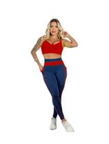 Conjunto Fitness Calça Com Bolso Detalhes Neon