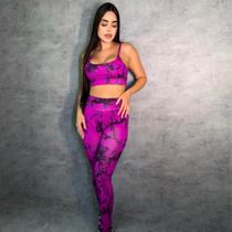 Conjunto Fitness Calça Empina Bumbum Zero Transparência Conforto Total Top Com Alta Sustentação