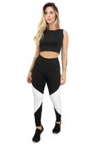 Conjunto Fitness calça Legging + Cropped alcinha