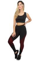 Conjunto Fitness calça Legging + Cropped regata PowerMax