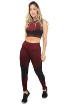 Conjunto Fitness Calça Legging e Cropped regata - Marsala