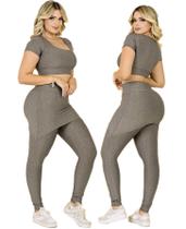 Conjunto Fitness Calça Saia Legging Cintura Alta e Top Academia The Start Suplex Treino Moda Evangélica Conjunto Fitness Calça Saia Legging Cintura Alta e Top Academia The Start Suplex Treino Moda Evangélica