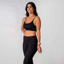 Conjunto Fitness Calça Top Alça Regulavel Preto Alma Genius Conjunto Fitness Calça Top Alça Regulavel Preto Alma Genius