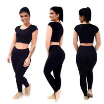 Conjunto Fitness Cropped + Calça Legging em Suplex Poliamida Conjunto Fitness Cropped + Calça Legging em Suplex Poliamida