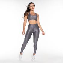 Conjunto Fitness Dily Alto Relevo Básico Disfarça Celulites Sem Transparência Academia