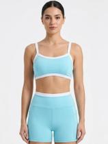 Conjunto Fitness Feminino Academia Top e Short Forrado com Bolsos Laterais Zero Transparência Treino Exercício Funcional Corrida -