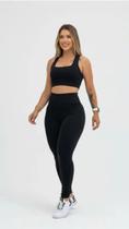 Conjunto Fitness Feminino Academia Top Esportivo + Legging Tamanho:PCor:PretoGênero:Feminino Conjunto Fitness Feminino Academia Top Esportivo + Legging Tamanho:PCor:PretoGênero:Feminino