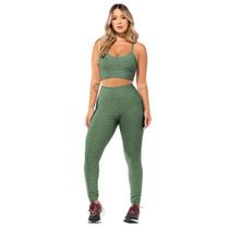 Conjunto Fitness Feminino Bubble Verde Academia WarFit