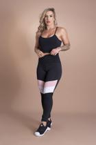 Conjunto Fitness Feminino Calça Com Detalhe Cintura Alta E Top Alcinha Liso Academia F7 NEW STYLE