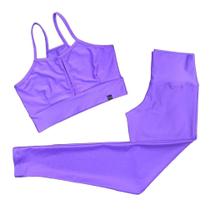 Conjunto Fitness Feminino Calça e Top De Alta Compressão Aveludado - TAM ÚNICO