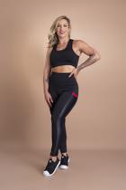 Conjunto Fitness Feminino Calça Legging Cintura Alta Com Bolso Lateral Cirrê Couro e Top Liso Básico Nadador Academia F7 NEW STYLE Conjunto Fitness Feminino Calça Legging Cintura Alta Com Bolso Lateral Cirrê Couro e Top Liso Básico Nadador Academia F7 NEW STYLE