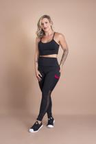 Conjunto Fitness Feminino Calça Legging Cintura Alta Com Bolso Tela E Top Cropped Alcinha Treino Moda Academia F7 NEW STYLE