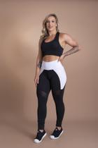 Conjunto Fitness Feminino Calça Legging Cintura Alta Com Detalhe E Top Nadador Básico Liso Academia Moda F7 NEW STYLE