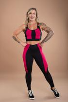 Conjunto Fitness Feminino Calça Legging Cintura Alta Detalhe Recorte E Top Cropped Trançado Costas Academia F7 NEW STYLE Conjunto Fitness Feminino Calça Legging Cintura Alta Detalhe Recorte E Top Cropped Trançado Costas Academia F7 NEW STYLE