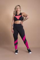 Conjunto Fitness Feminino Calça Legging Cintura Alta Recorte E Top Tela Decote Moda Treino Academia F7 NEW STYLE