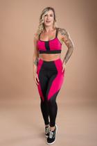 Conjunto Fitness Feminino Calça Legging Cintura Alta Recorte Perna E Top Nadador Alcinha Academia Treino F7 NEW STYLE Conjunto Fitness Feminino Calça Legging Cintura Alta Recorte Perna E Top Nadador Alcinha Academia Treino F7 NEW STYLE