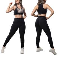 Conjunto Fitness Feminino Calça Legging e Top Academia Suplex