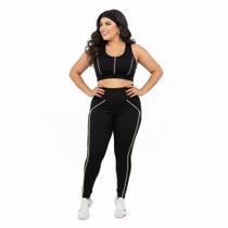 Conjunto Fitness Feminino Calça Legging Top Plus Size Conjunto Fitness Feminino Calça Legging Top Plus Size