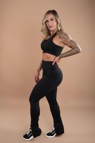Conjunto Fitness Feminino Calça Térmica Cintura Alta Peluciada Flanelada E Top Nadador Academia Moda Casual F7 NEW STYLE