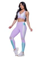 Conjunto Fitness Feminino de Academia Calça Legging E Top Sem Bojo, Poliamida.