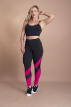 Conjunto Fitness Feminino Esportivo Calça Legging Cintura Alta Detalhe Na Perna e Top Cropped Alcinha Moda Academia F7 NEW STYLE