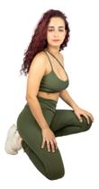 Conjunto Fitness Feminino Legging Cós Alto E Top Treino