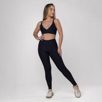 Conjunto Fitness Feminino Legging e Top 3 em 1 Textura Canelado
