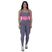 Conjunto fitness feminino legging suplex poliamida bolso lateral + top bojo orbis