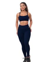 Conjunto Fitness Feminino Legging Top Modelador Cós Alto Zero Transparência Academia Treino Alta Compressão Costas Duplo