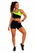 Conjunto Fitness Feminino Roupa Academia Short Top Suplex Zero Transparência Cintura Alta Bicolor Cor:VerdeTamanho:M Conjunto Fitness Feminino Roupa Academia Short Top Suplex Zero Transparência Cintura Alta Bicolor Cor:VerdeTamanho:M