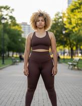 Conjunto Fitness Feminino Sem Costura Canelado Respiravel Conjunto Fitness Feminino Sem Costura Canelado Respiravel