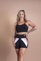 Conjunto Fitness Feminino Short Curto Detalhe Cintura Alta e Top Cropped Alcinha Academia Treino F7 NEW STYLE