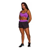 Conjunto Fitness Feminino Shorts Duplo + Top Reforçado