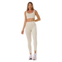 Conjunto Fitness Feminino Top e Calça Legging Jacquard Fosco Textura Animal Print Acetinado UV50+ Conjunto Fitness Feminino Top e Calça Legging Jacquard Fosco Textura Animal Print Acetinado UV50+