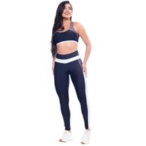 Conjunto Fitness Feminino Top Nadador Bojo Removível Cós Alto Conjunto Fitness Feminino Top Nadador Bojo Removível Cós Alto