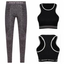 Conjunto Fitness Legging e Top listra Mormaii