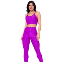Conjunto Fitness Legging Violeta 3D Poliamida Donna Martins